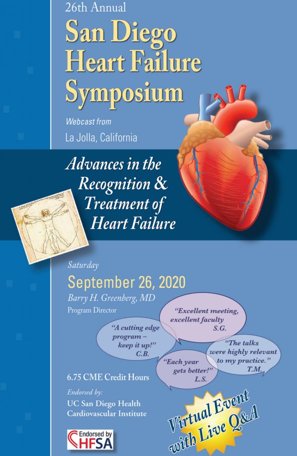 CCM Meeting 26th Annual San Diego Heart Failure Symposium 2020