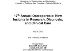 UCSF 17th Annual Osteoporosis New Insights in Research, Diagnosis, and Clinical Care 2020