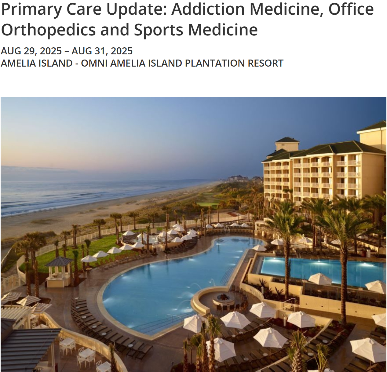 MCE Conferences Primary Care Update Addiction Medicine, Office Orthopedics and Sports Medicine 2025